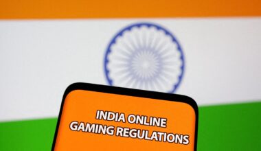 FILE PHOTO: The words 'India online gaming regulations' are displayed in front of an Indian flag in this Illustration taken September 14, 2022.