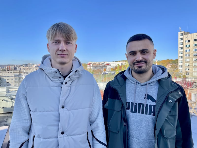 Ukrainian soldiers Ruslan Zarianych  and Serhiy Taraniuk are recovering at the Unbroken rehabilitation centre in Lviv, western Ukraine, after surviving 2.5 years of imprisonment and torture in Russian jails following their capture during the battle for the port of Mariupol. Photograph: Daniel McLaughlin