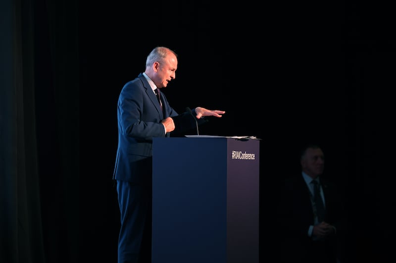 Taoiseach Micheál Martin says the protesters had been attempting to 'disrupt and undermine democratically elected politicians who should be allowed to speak in a public forum'.
Photograph: Dara Mac Dónaill/ The Irish Times