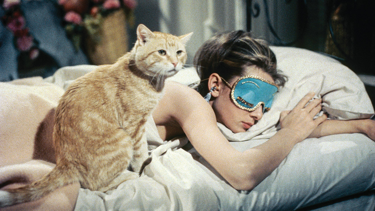 Audrey Hepburn with Orangey in Breakfast at Tiffany’s.