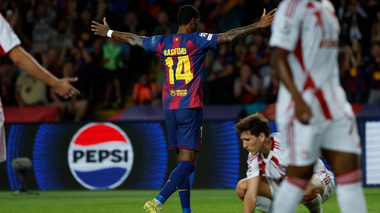 Marcus Rashford post-Man Utd glow-up continues as Barcelona smash Olympiacos