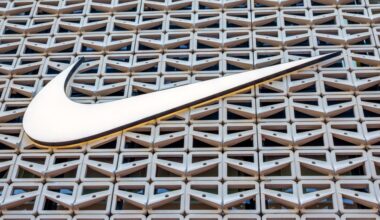 nike swoosh logo, miami beach store facade. swoosh, nike logo