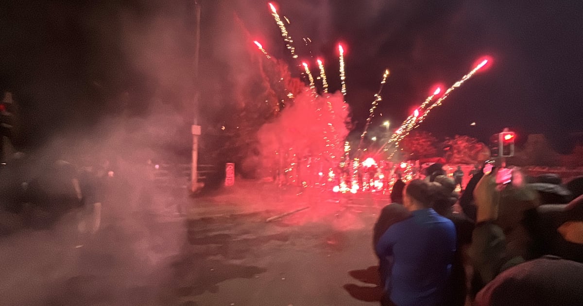 Stones and fireworks thrown at gardaí as protestors gather at Citywest for second night – The Irish Times