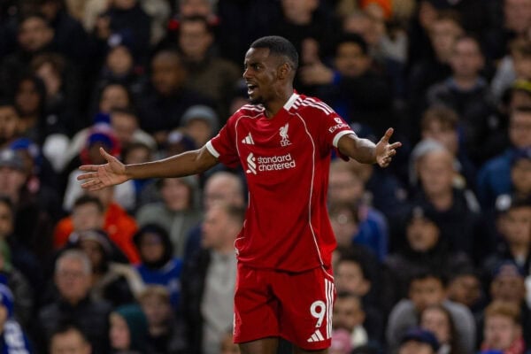 LONDON, ENGLAND - Saturday, October 4, 2025: Liverpool's Alexander Isak during the FA Premier League match between Chelsea FC and Liverpool FC at Stamford Bridge. (Photo by David Rawcliffe/Propaganda)