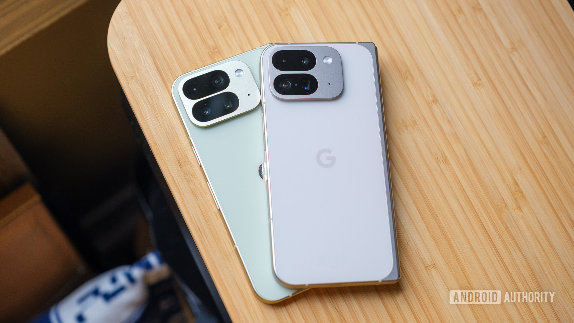 Pixel 10 Pro Fold beneath Pixel 9 Pro Fold