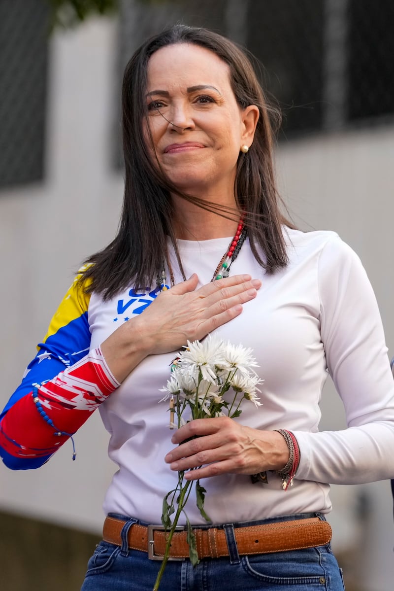The Nobel Peace Prize 2025 has been awarded to Venezuela's opposition leader Maria Corina Machado. Photograph: Ariana Cubillos/AP
