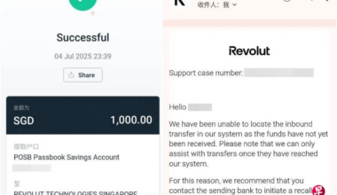 Screenshots submitted by the man show that the transfer had gone through.