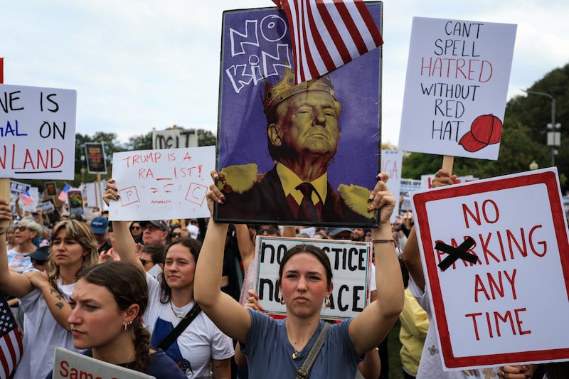 Thousands turned out in Chicago, Illinois for the 'No Kings' protest against the Trump administration. Photograph: Joe Raedle/Getty Images)