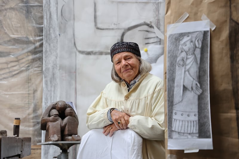 Imogen Stuart in her Sandycove studio in 2021. Photograph: Nick Bradshaw