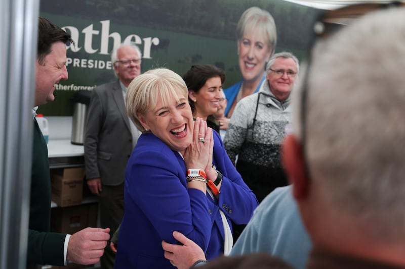 Heather Humphreys speaks with attendees at The National Ploughing Championships in Tullamore, Co Offaly, last month. Photograph: Dan Dennison/The Irish Times