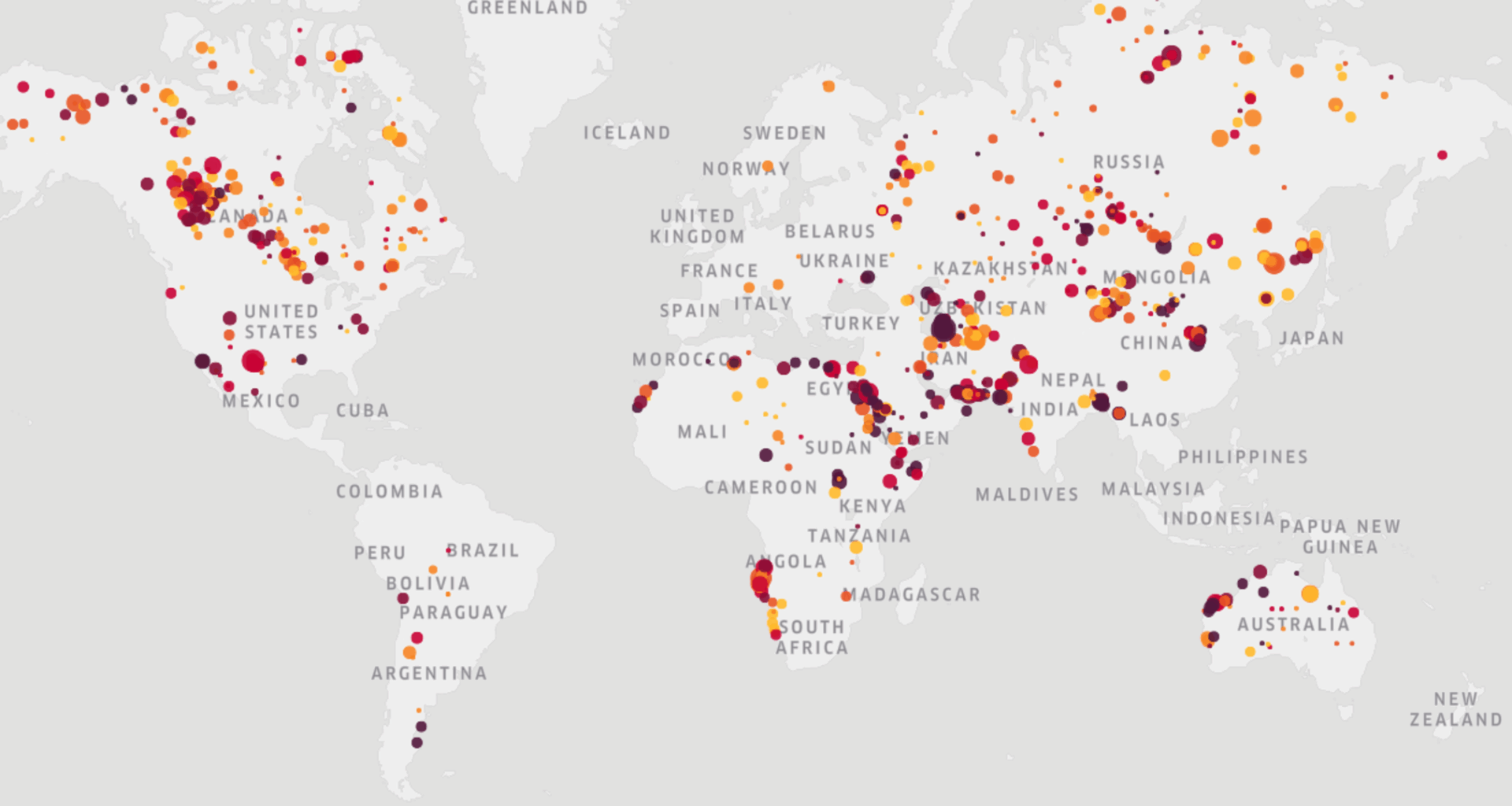 Sample of abnormal methane concentrations