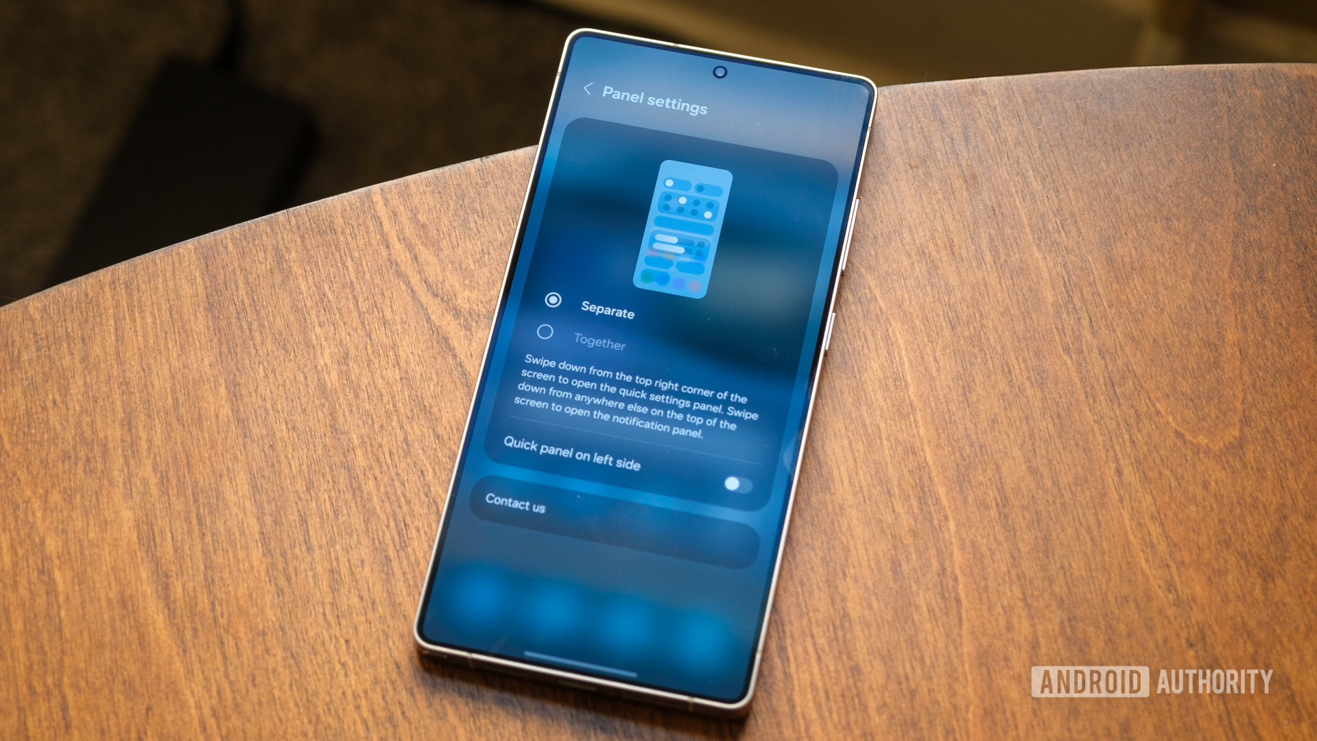 Samsung Galaxy S25 Ultra quick panel settings