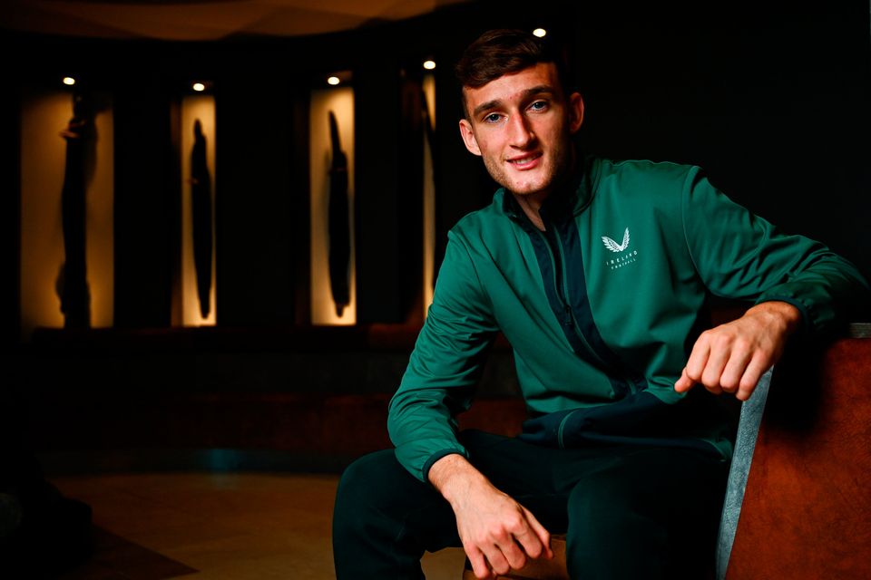 Mason Melia joined up with the Ireland U-21's squad at the Carlton Hotel Blanchardstown ahead of Friday's qualifier. Photo: Tyler Miller/Sportsfile
