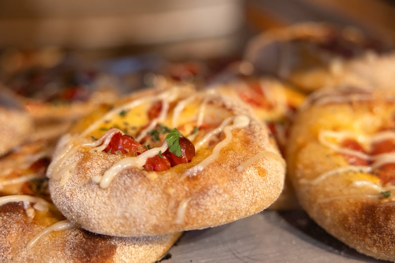 Smoked Gubbeen, tomato and garlic mayo flatbread at the McNally Family Farm  shop. Photograph: Chris Maddaloni