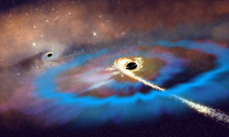 Black hole caught snacking on star far from host galaxy’s center