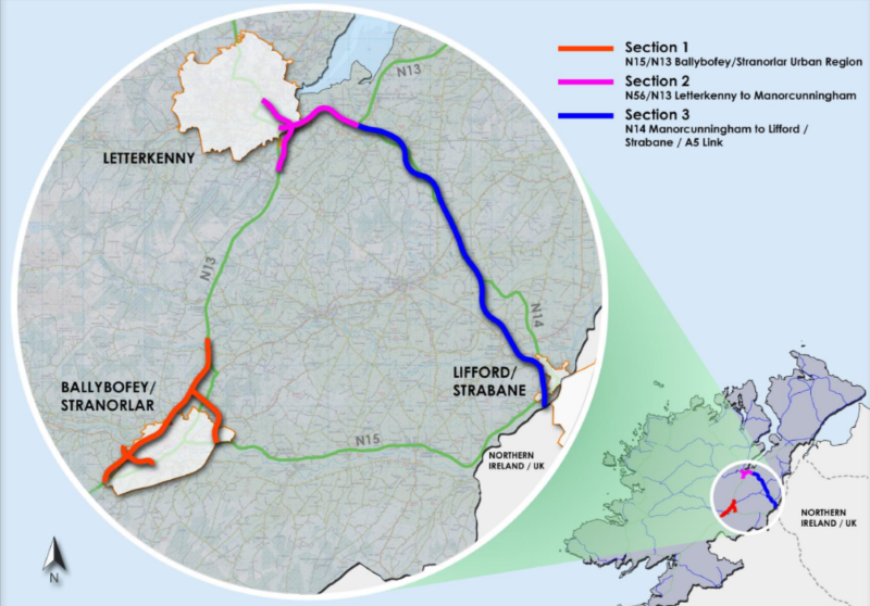 Up to €1bn ringfenced for east Donegal Ten-T road project  