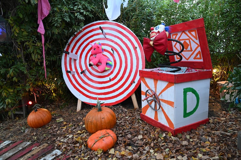Most of their decorations are recycled from year to year, but fresh each Halloween is the couple’s theme. Photograph: Bryan Meade 