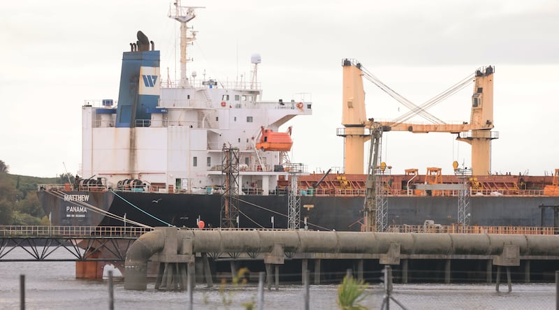 The huge merchant ship MV Matthew in Cork Harbour