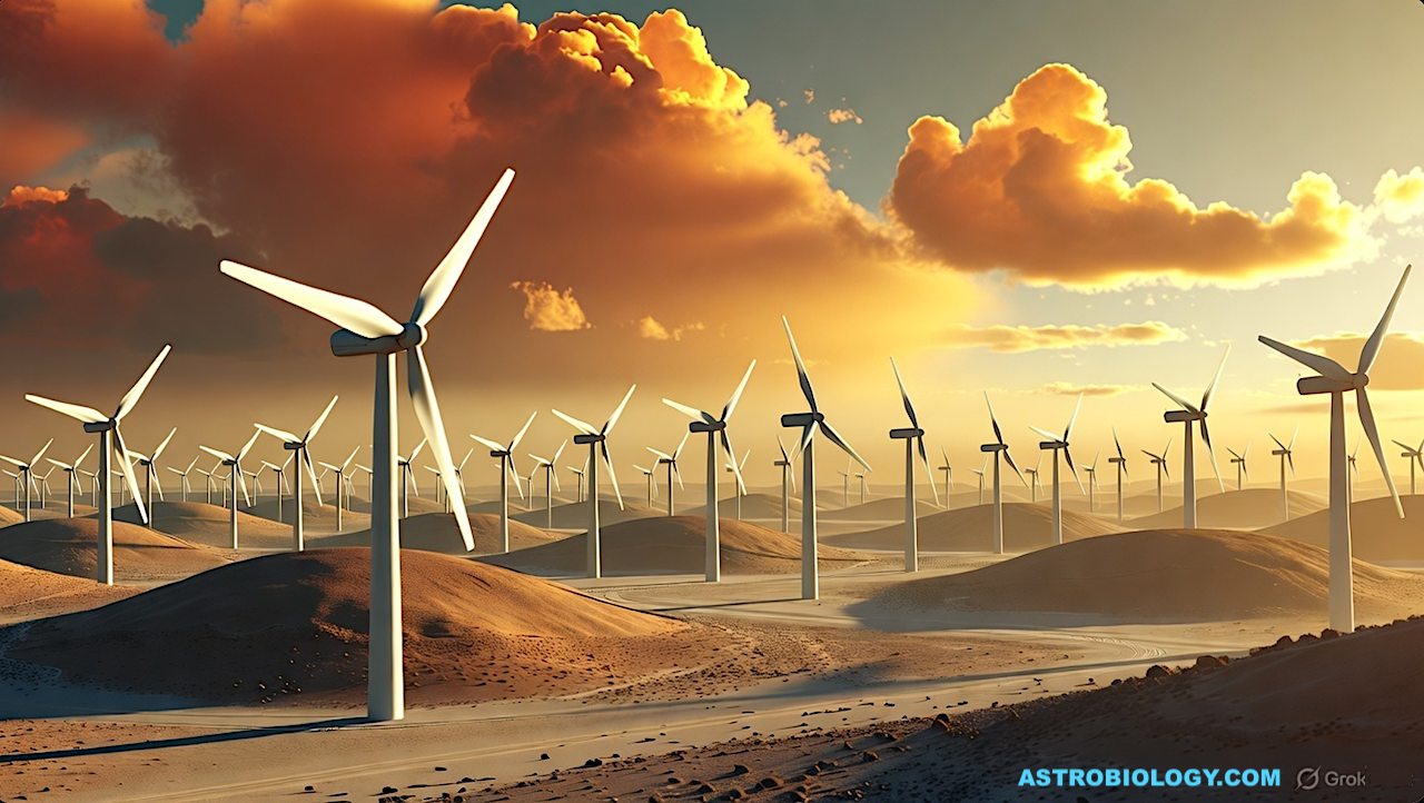 Wind Power As A Technosignature On M-dwarf Planets