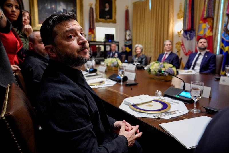 Ukrainian president Volodymyr Zelenskiy 
during a meeting with US president Donald Trump at the White House on Friday last. Photograph: Andrew Harnik/Getty Images