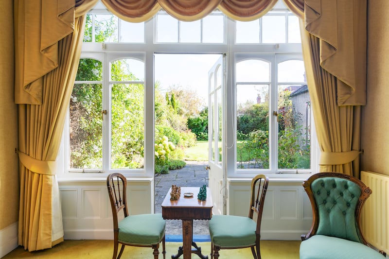 French door in drawingroom leading to garden