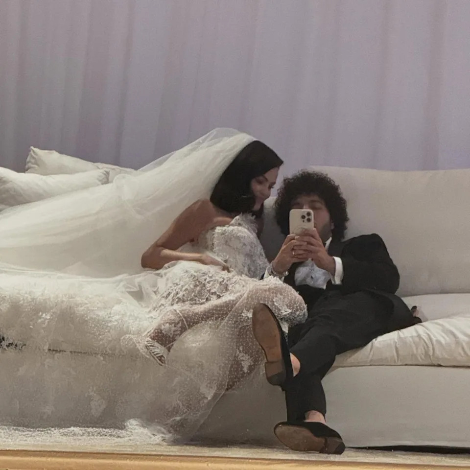 Gomez, notably, walked down the aisle on Saturday. Benny Blanco/Instagram