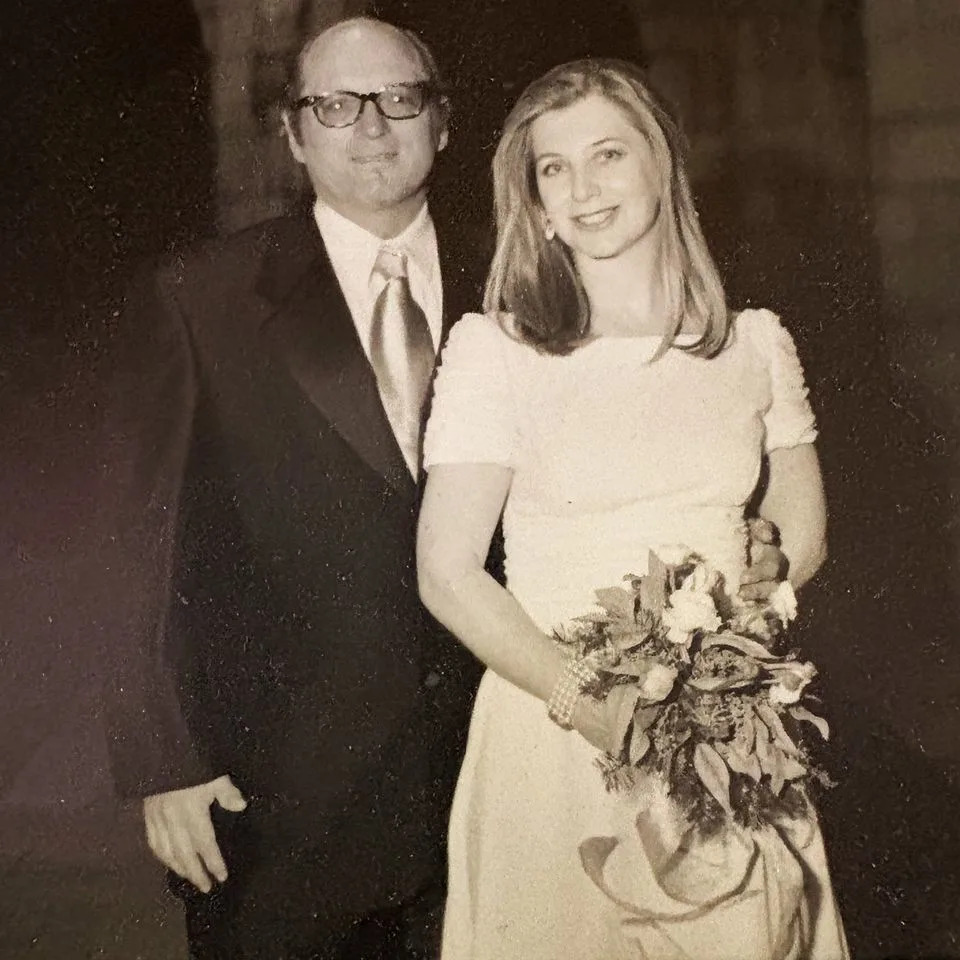 Harry Heleotis Oscar Hijuelous and Lori Carlson-Hijuelous on their wedding day in 1998