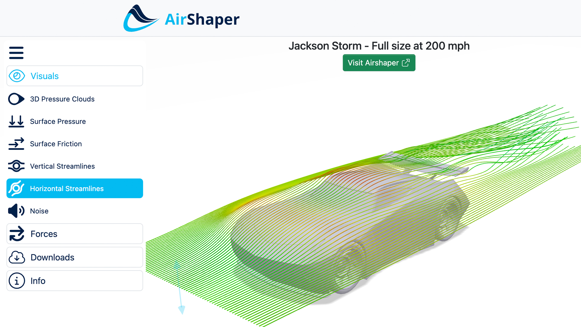 Jackson Storm interactive CFD model.