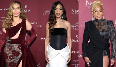 Tina Knowles, Michelle Williams and Mary J Blige at the 27th Annual Angel Ball held at Cipriani Wall St. on October 27, 2025 in New York, New York.