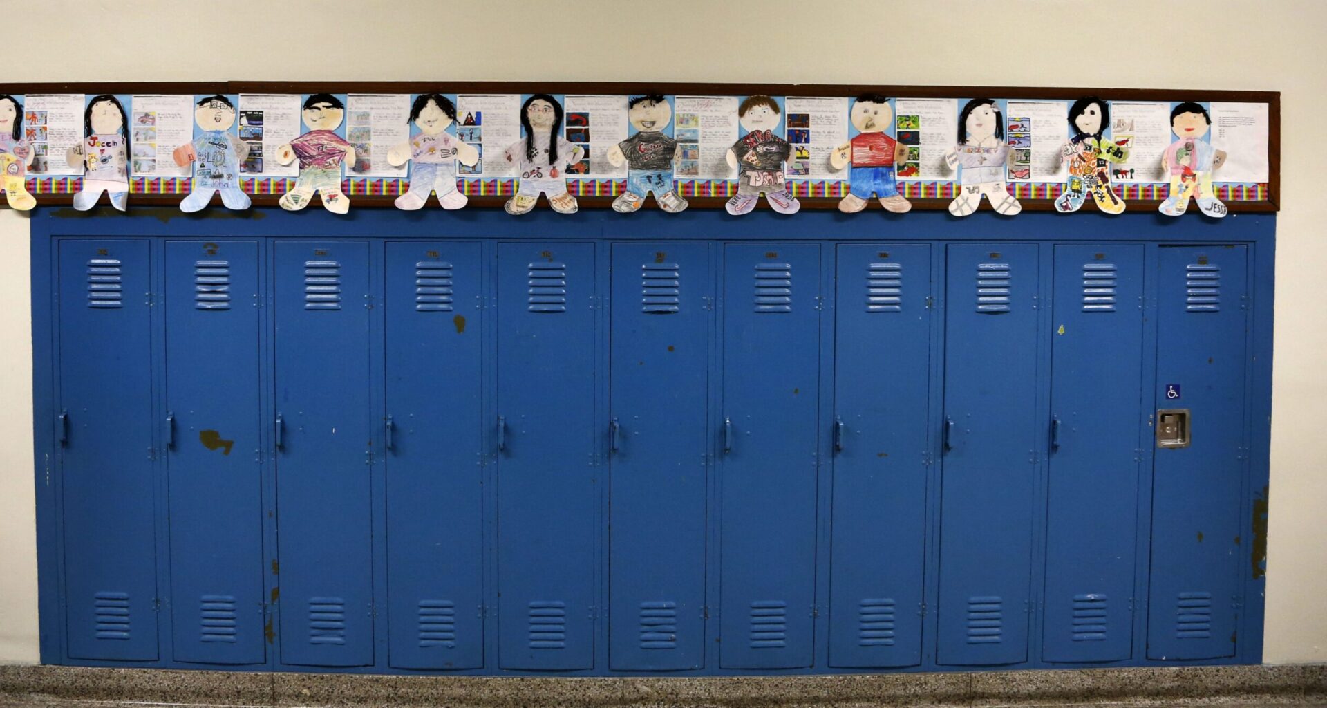 Lockers, school, artwork