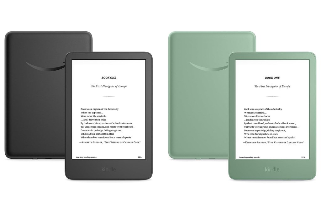 A group of basic Kindle electronic devices