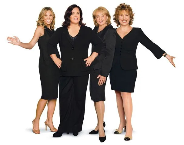 Yolanda Perez/Disney General Entertainment Content via Getty Elisabeth Hasselbeck, Rosie O'Donnell, Barbara Walters and Joy Behar for 'The View'.