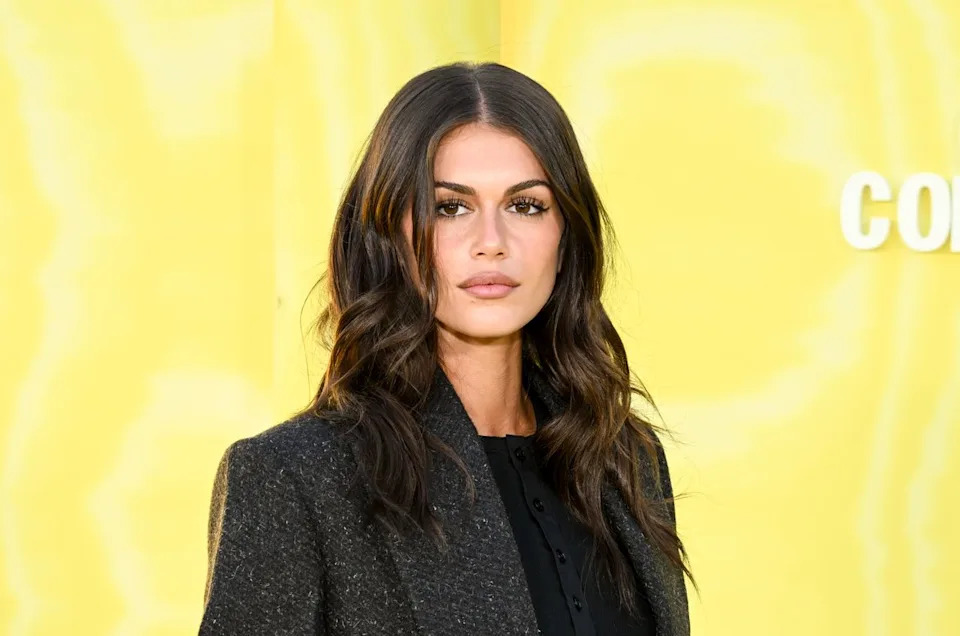 Getty Images Kaia Gerber at the premiere of 'Overcompensating' in 2025.