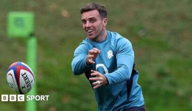 George Ford kicking the ball
