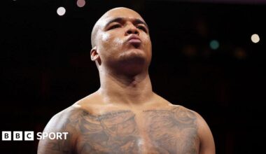 Fabio Wardley stares down Joseph Parker before their heavyweight bout