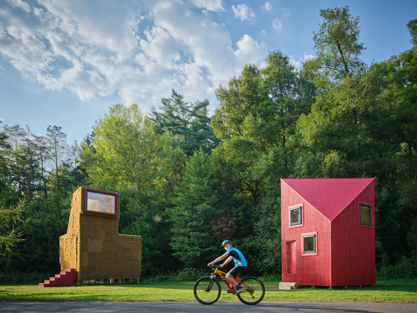 from chicken-like shelters to spiky wooden huts, hello wood's cabin fever lands in czechia