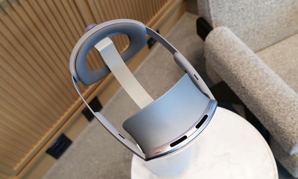 Even without a top strap, the Galaxy XR is surprisingly comfortable thanks to a larger forehead cushion and less weight than the Apple Vision Pro. 