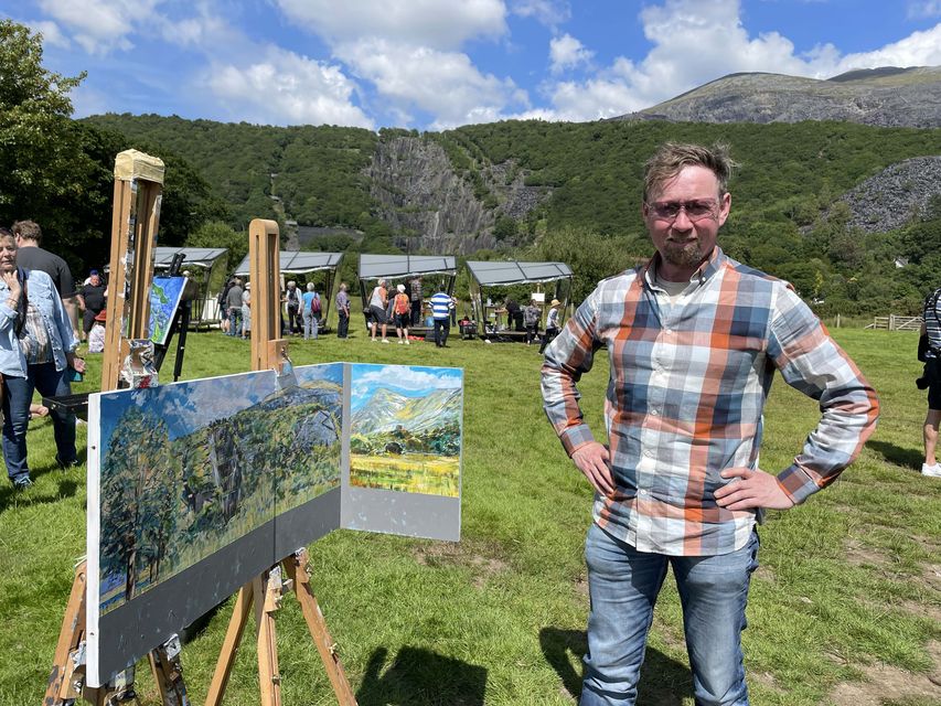 Willie Redmond on the set earlier this year of Sky Arts' Landscape Artist of the Year show in Snowdonia, North Wales. Photo: Art Source