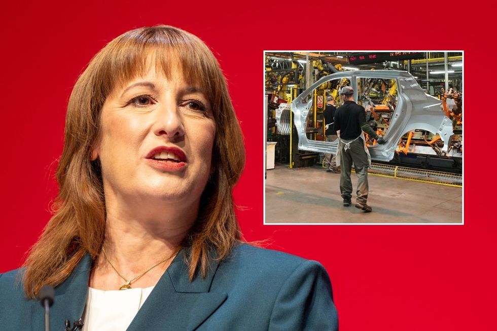 Chancellor Rachel Reeves and a Nissan production line