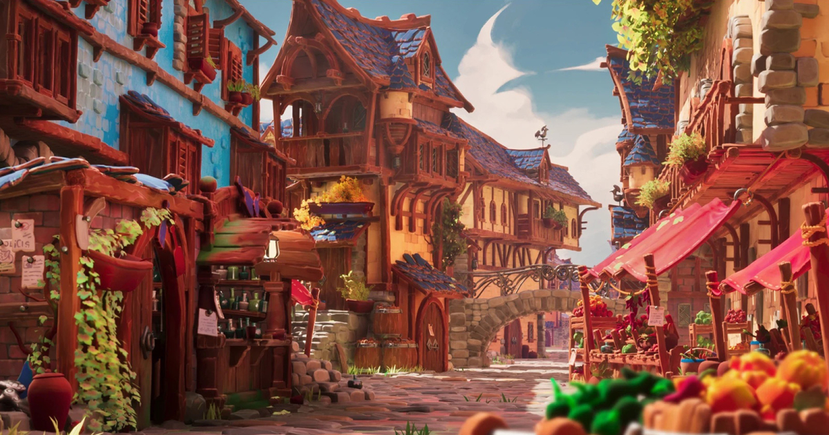Cheerful Market Alley Made in 3D