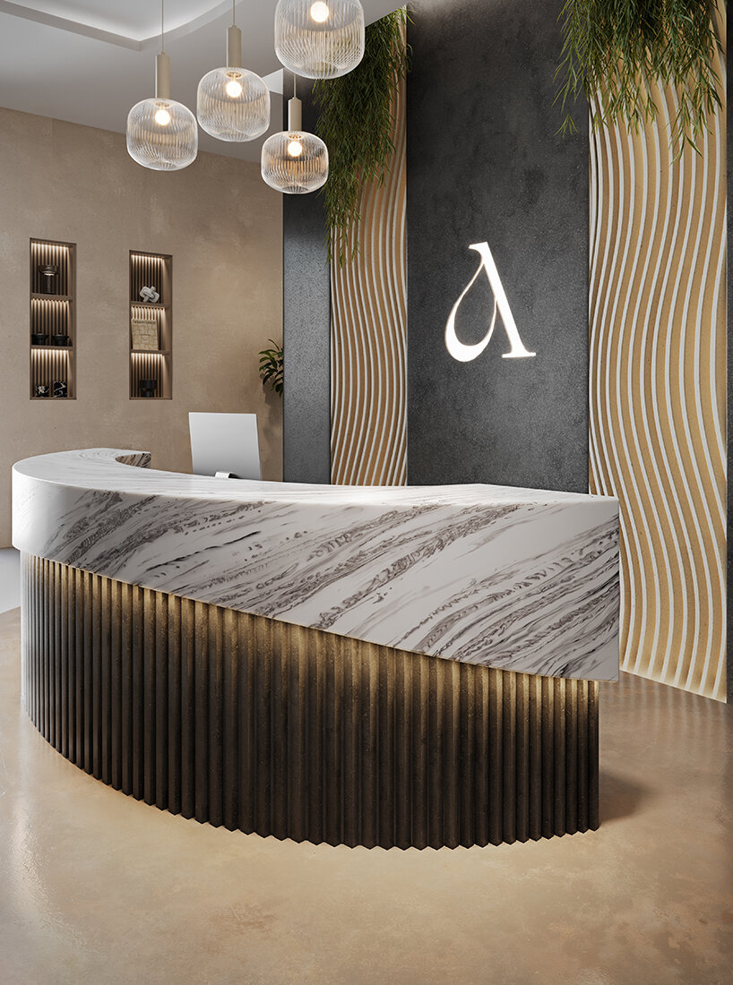 corian® solid surface shapes, curves and backlights hotels from spas to sculptural walls