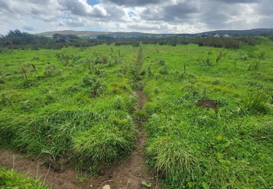 The Carrownisky site before Storm Amy, showing a newly created conduit that the committee said posed a threat to the river if left exposed. Photo: Ballycastle Stop the Forestry Committee.