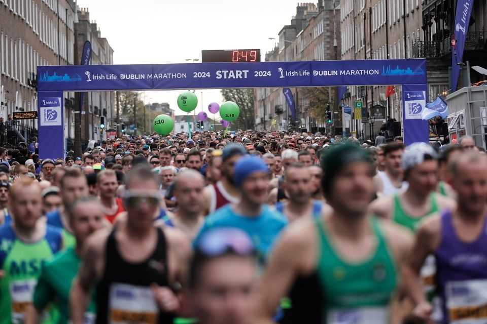 Competitors take part in the Dublin marathon 2024. Pic: PA