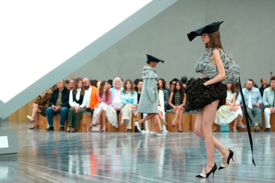A model showcasing the Dior Spring/Summer 2026 womenswear collection, presented in Paris. Photo: AP Photo/Aurelien Morissard