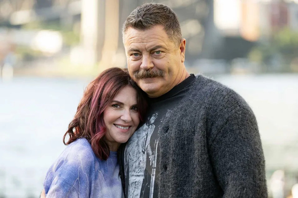 Wendell Teodoro/WireImage Megan Mullally and Nick Offerman