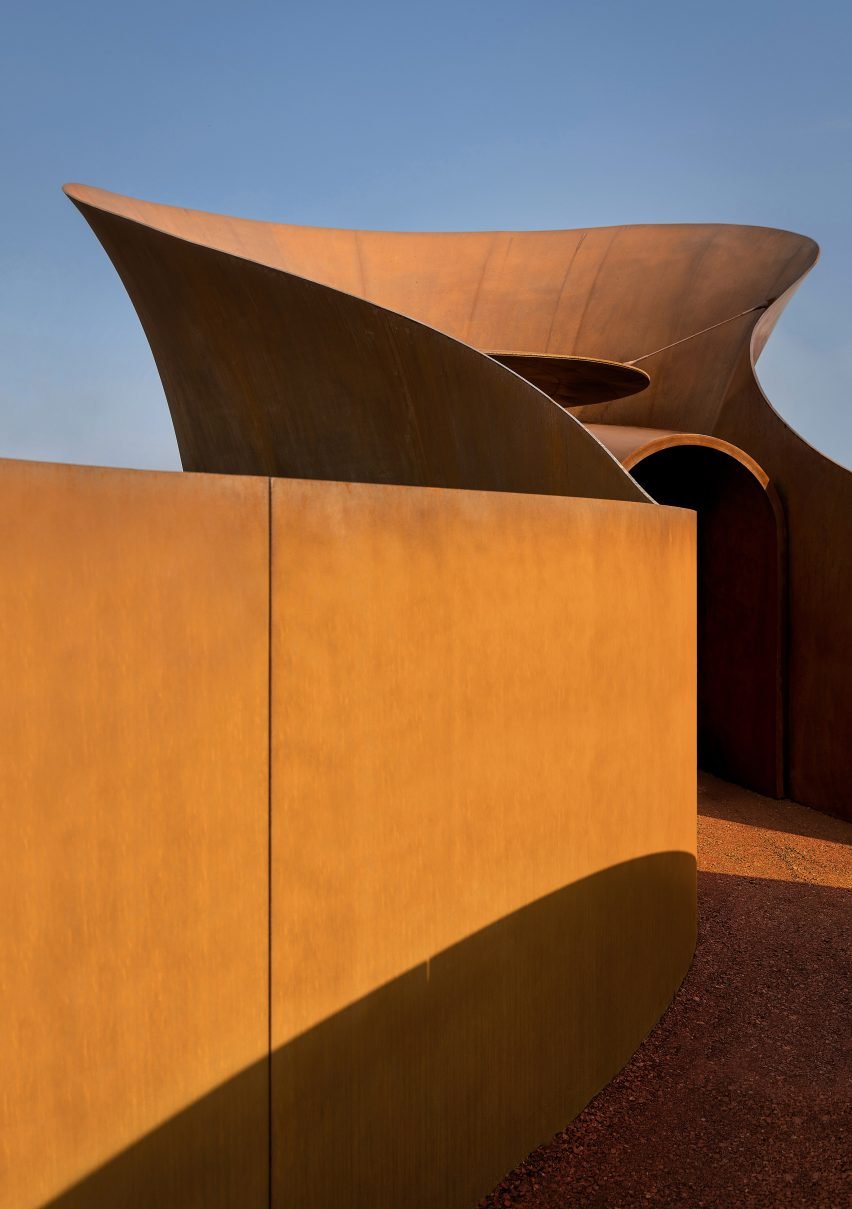 Weathered-steel pavilion