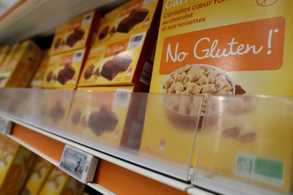 Gluten-free products are pictured in an hypermarket store (AFP via Getty Images)
