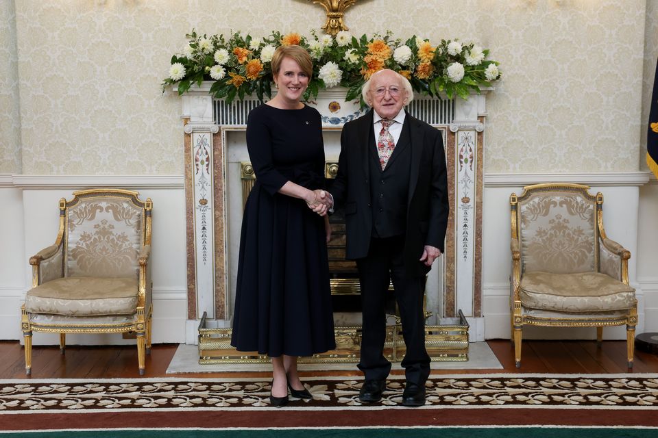 British Ambassador to Ireland Kara Owen meeting President Michael D Higgins at Áras an Uachtaráin. Photo: President of Ireland/X