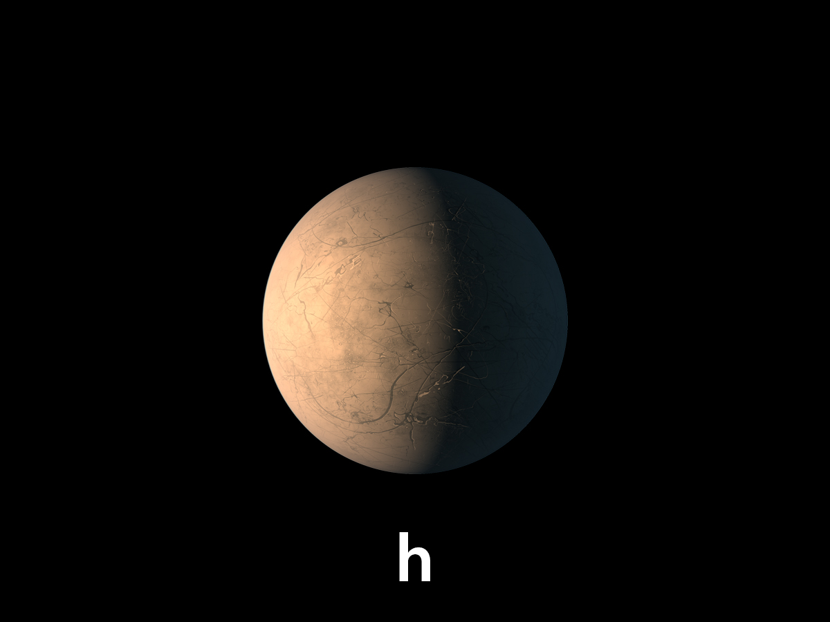 An artist's depiction of the Earth-size explanet TRAPPIST-1h around the star TRAPPIST-1.