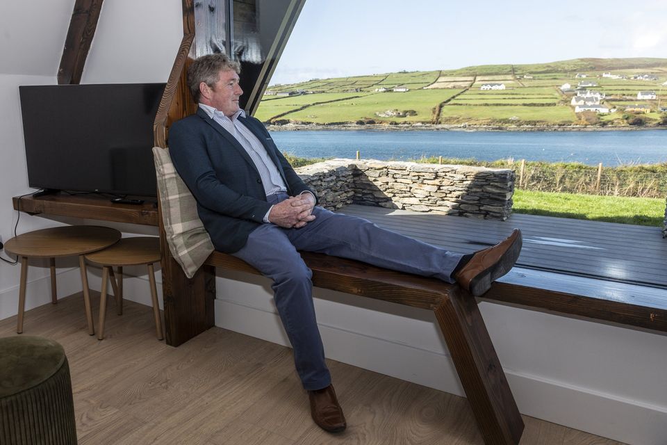 John Noel McCarthy takes a moment to appreciate the fruits of his labour at Wild Atlantic Pods. Photo Stephen Power.